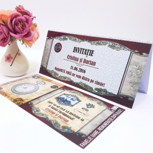 Invitatie Nunta BBS7 Bancnota 100LEI Caragiale - Img 2
