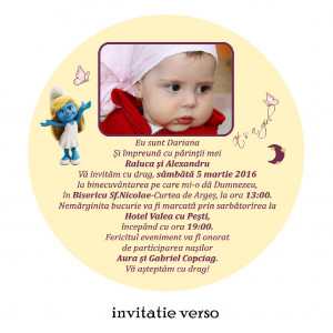 Invitatii Botez Rotunde Strumfita 1 - Img 2