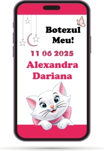 Invitatii Electronice Botez Fetite - Pisicile Aristocrate 2