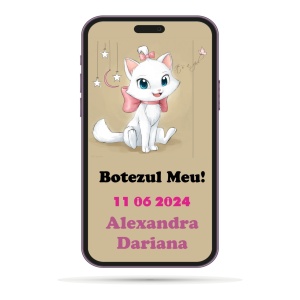 Invitatii Electronice Botez Fetite - Pisicile Aristocrate