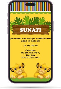 Invitatii Electronice Botez Gemeni - Regele Leu - In Jungla - Img 5