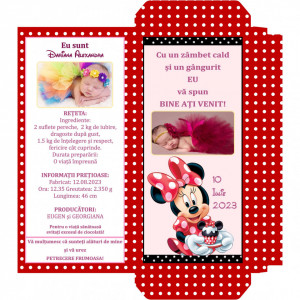 Marturii Botez Cutie de Ciocolata Minnie Mouse 9