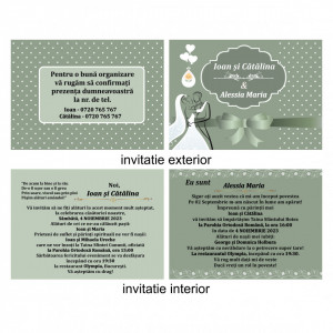 Invitatie 2 in 1 Nunta-Botez Dublu 8