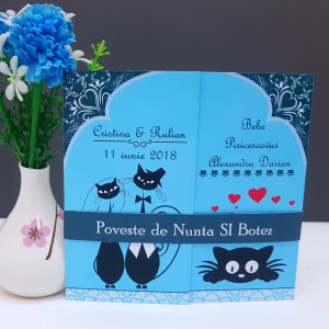 Invitatie 2 in 1 Nunta-Botez Regal NB8 - Img 2