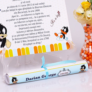 Invitatie Botez Papirus Duffy Duck - Img 3