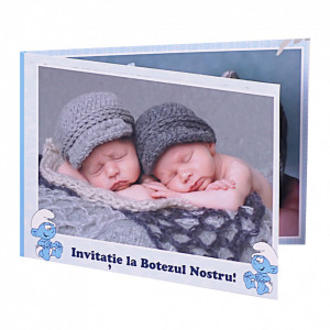 Invitatie Gemeni Dubla 2-Strumfi Var 2