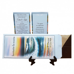 Invitatie Nunta Ciocolata Mare Albastra