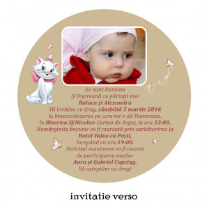 Invitatii Botez Rotunde Pisicile Aristocrate - Img 2