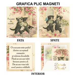 Magnet cu Plic Poveste Vintage Cats
