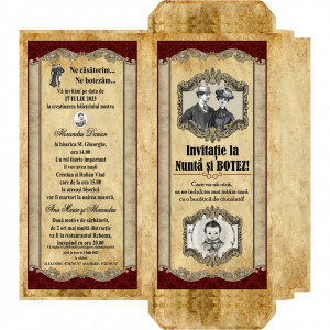 Invitatie 2 in 1 Nunta-Botez Ciocolata 4