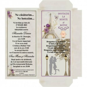 Invitatie 2 in 1 Nunta-Botez Ciocolata 9