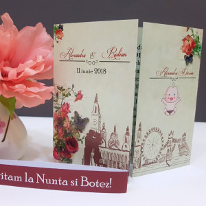 Invitatie 2 in 1 Nunta-Botez Regal NB10 - Img 3