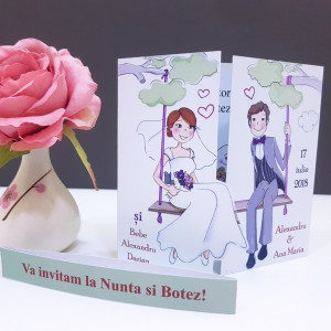 Invitatie 2 in 1 Nunta-Botez Regal NB1 - Img 2