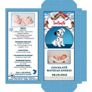 Invitatie Botez Cutie de Ciocolata Dalmatian 4
