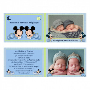 Invitatie Gemeni Dubla 2-Mickey Var 2 - Img 4