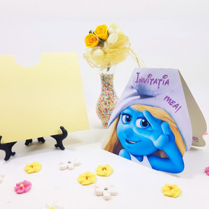Invitatii Botez Contur Strumfita 1 - Img 2