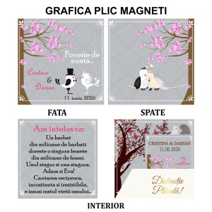 Magnet cu Plic Poveste Pasari Iubitoare