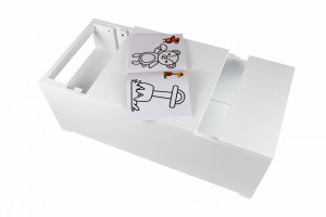 Turn De Activitati 2x1 Alb, Learning Tower 2x1 Alb, Stiker Animat,85x40x30 cm - Img 4