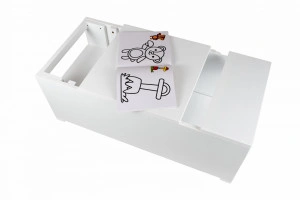 Turn De Activitati 2x1 Alb, Learning Tower 2x1 Alb, Stiker Animat,85x40x30 cm - Img 4