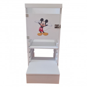 Turn De Activitati 2x1 Alb, Learning Tower 2x1 Stiker Mickey , 85x40x35 cm - Img 3