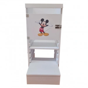 Turn De Activitati 2x1 Alb, Learning Tower 2x1 Stiker Mickey , 85x40x35 cm - Img 3