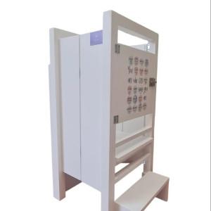 Turn De Activitati Pliabil , Learning Tower Pliabil Alb , Stiker Permanent, 85x40x38 cm - Img 2