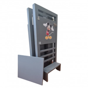 Turn De Activitati Pliabil , Learning Tower Pliabil Gri Inchis + Tabla De Scris + Personalizare Stiker 85x40x38 cm