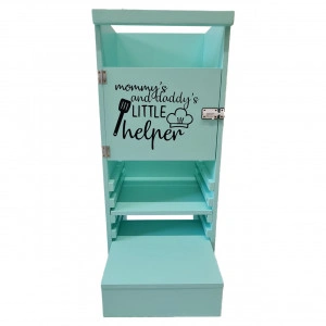 Turn De Activitati 2x1 Verde Menta, Learning Tower 2x1 Verde Menta, Stiker Mommy And Daddy , 85x40x30 cm - Img 2