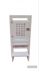 Turn De Activitati Pliabil , Learning Tower Pliabil Alb , Stiker Permanent, 85x40x38 cm - Img 3