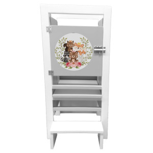 Turn De Activitati Pliabil Multicolor,Stiker Safari, Learning Tower Pliabil - Img 3