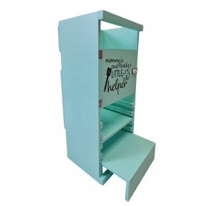 Turn De Activitati 2x1 Verde Menta, Learning Tower 2x1 Verde Menta, Stiker Mommy And Daddy , 85x40x30 cm