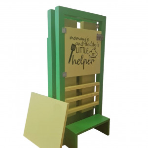 Turn De Activitati Pliabil Verde Cu Galben, Learning Tower Pliabil , 85x40x38 cm