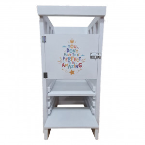 Turn De Activitati Fix Alb, Learning Tower Fix , Stiker Mesaj , 85x40x38 cm - Img 2
