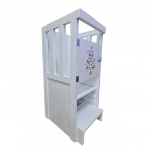 Turn De Activitati Fix Alb, Learning Tower Fix , Stiker Mesaj , 85x40x38 cm