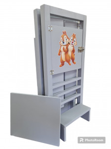 Turn De Activitati Pliabil Gri Deschis, 2x Tabla De Scris , Stiker Chip și Dale , 85X40X38 cm
