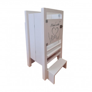 40x38 cmTurn De Activitati Pliabil , Learning Tower Pliabil Alb, Tala De Scris, Personalizare Stiker, 85x40x38 cm - Img 3