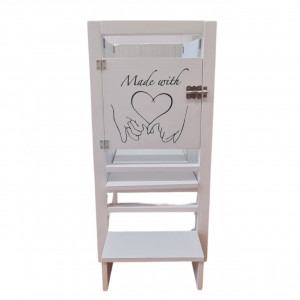 40x38 cmTurn De Activitati Pliabil , Learning Tower Pliabil Alb, Tala De Scris, Personalizare Stiker, 85x40x38 cm - Img 4