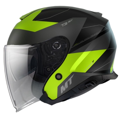 Casca MT Thunder III SV Jet Cooper A3 Galben Fluor Mat