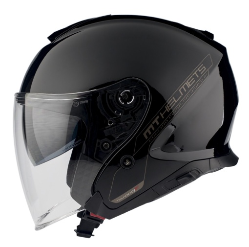 Casca MT Thunder III SV Jet A1, Negru Lucios