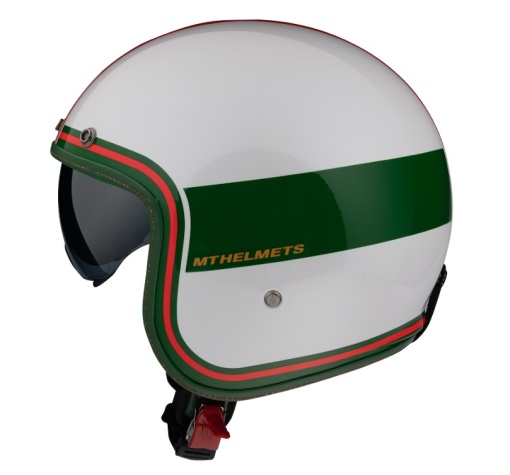 Casca MT Le Mans 2 SV Tant D5 Alb/Rosu/Verde Lucios cu Ochelari Soare Integrati