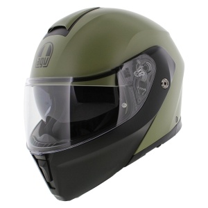 Casca AGV Streetmodular - Flip-up, verde pastel/negru mat, Pinlock și ochelari soare incluși, ECE 22.06