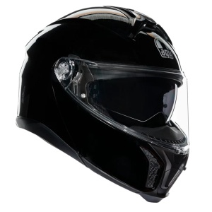 Casca AGV Tourmodular - Flip-up, negru lucios, Pinlock și ochelari soare incluși, ECE 22.06