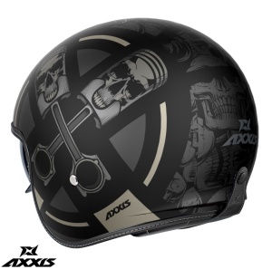 Casca Axxis Hornet S SV Skulls Illustrated B1 Negru Mat - Img 2