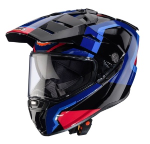 Casca Caberg Tanami SV Scram O4 - Adventure, negru albastru rosu, Pinlock și ochelari soare incluși, ECE 22.06