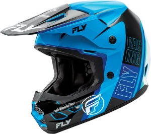 Casca Fly Racing KINETIC - Cross enduro, negru/alb/albastru, ECE 22.06