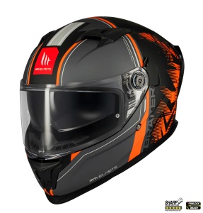Casca MT Braker SV Charm B4 Negru/Portocaliu Mat - Img 2