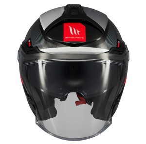 Casca MT Helmets Cosmo SV Silence - Open face, negru/gri lucios, Ochelari soare incluși, ECE 22.06 - Img 3