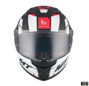 Casca MT Helmets Stinger 2 Zivze - Integrală, negru/alb/rosu mat, ECE 22.06 - Img 3