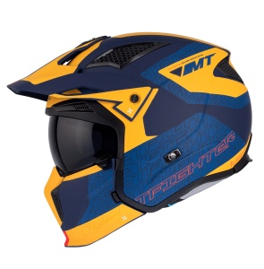 Casca MT Helmets Streetfighter SV S Totem - Adventure, galben mat, Ochelari soare incluși, ECE 22.06