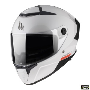 Casca MT Helmets Thunder 4 SV - Integrală, alb lucios, Ochelari soare incluși, ECE 22.06 - Img 2